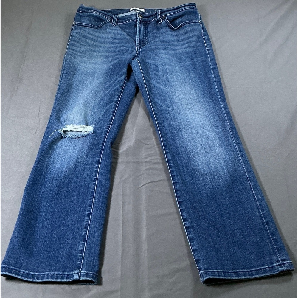 Lila Ryan Womens Size 30 Medium Wash Distressed Straight Leg Stretch Jeans